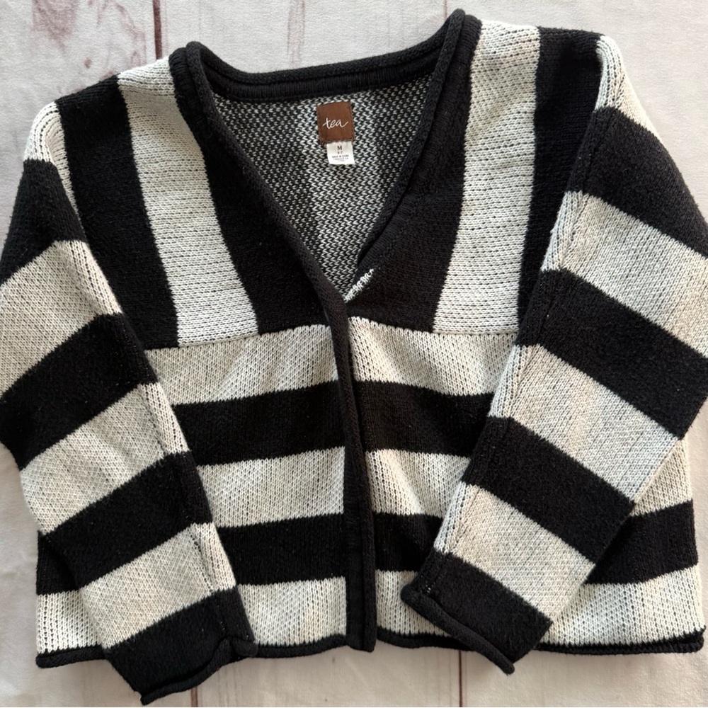 Tea Collection Stripe Cardigan size M (6-7) - Picture 3 of 7